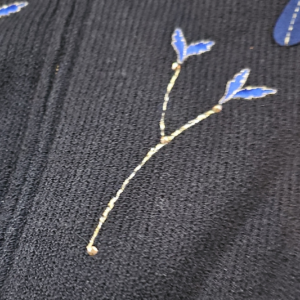 St. John Collection Black Zip-Front Jacket with Dragonfly Embroidery-Beautiful! - Picture 5 of 6